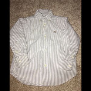 Boys Oxford Polo button down long sleeve shirt